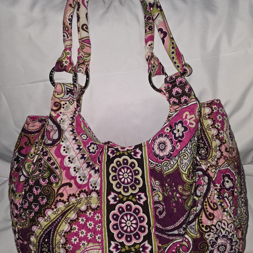 Vera Bradley Pink and Purple Paisley Hobo Bag